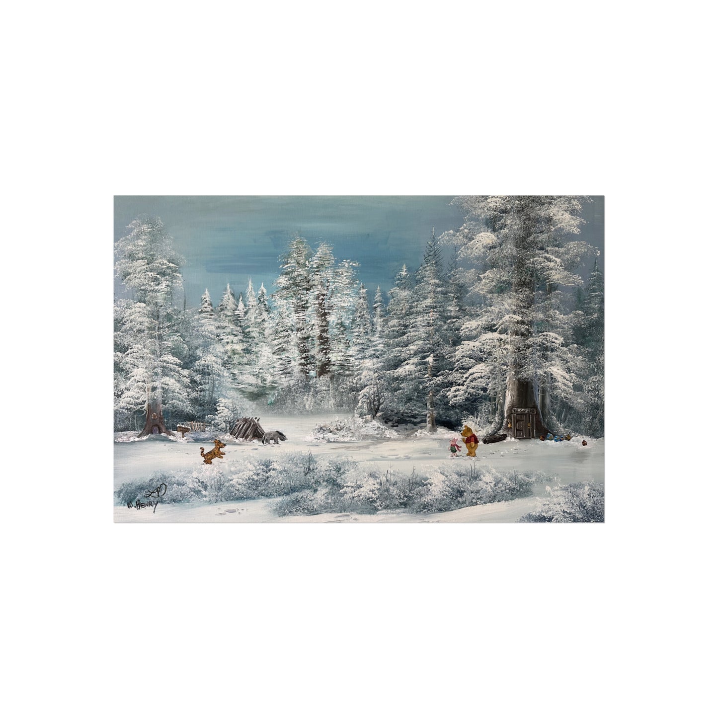 "Snowfall at Pooh Corner" Print- Fine Art Poster