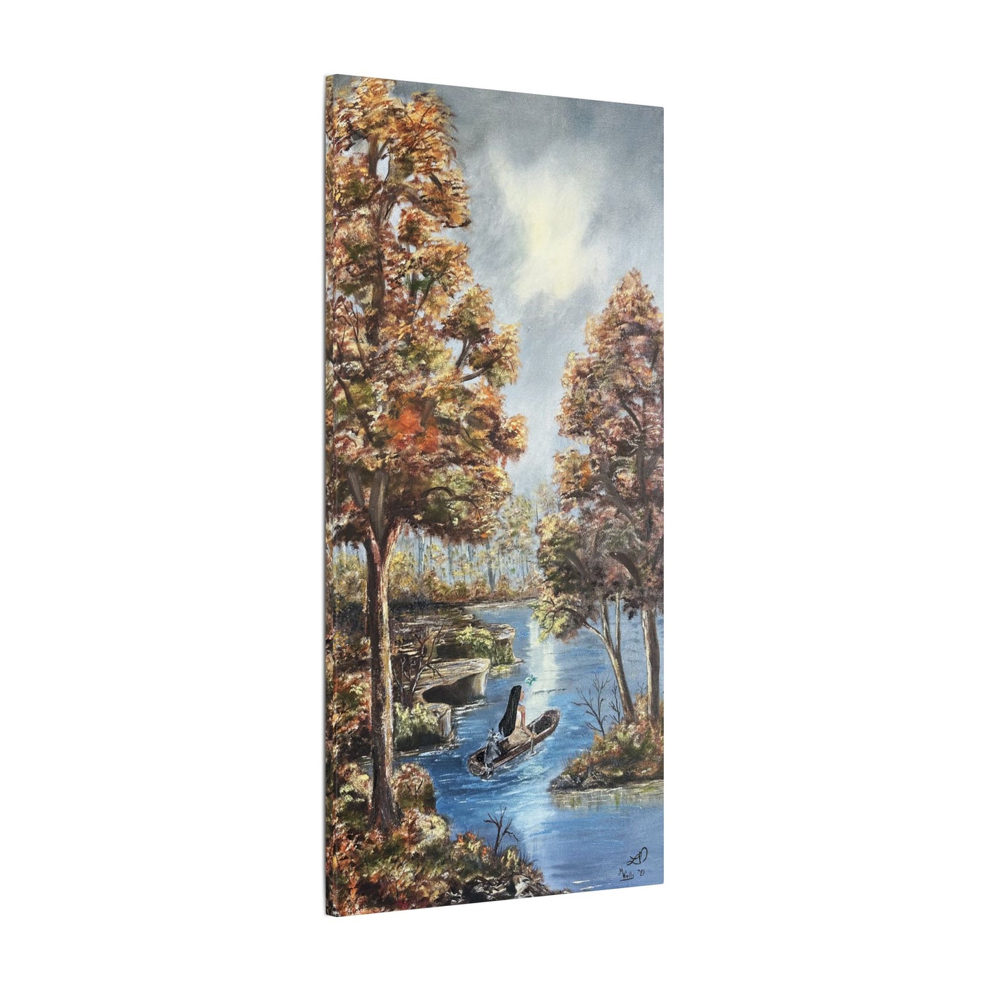 "Autumn Riverbend" - Matte Canvas, Stretched, 0.75"