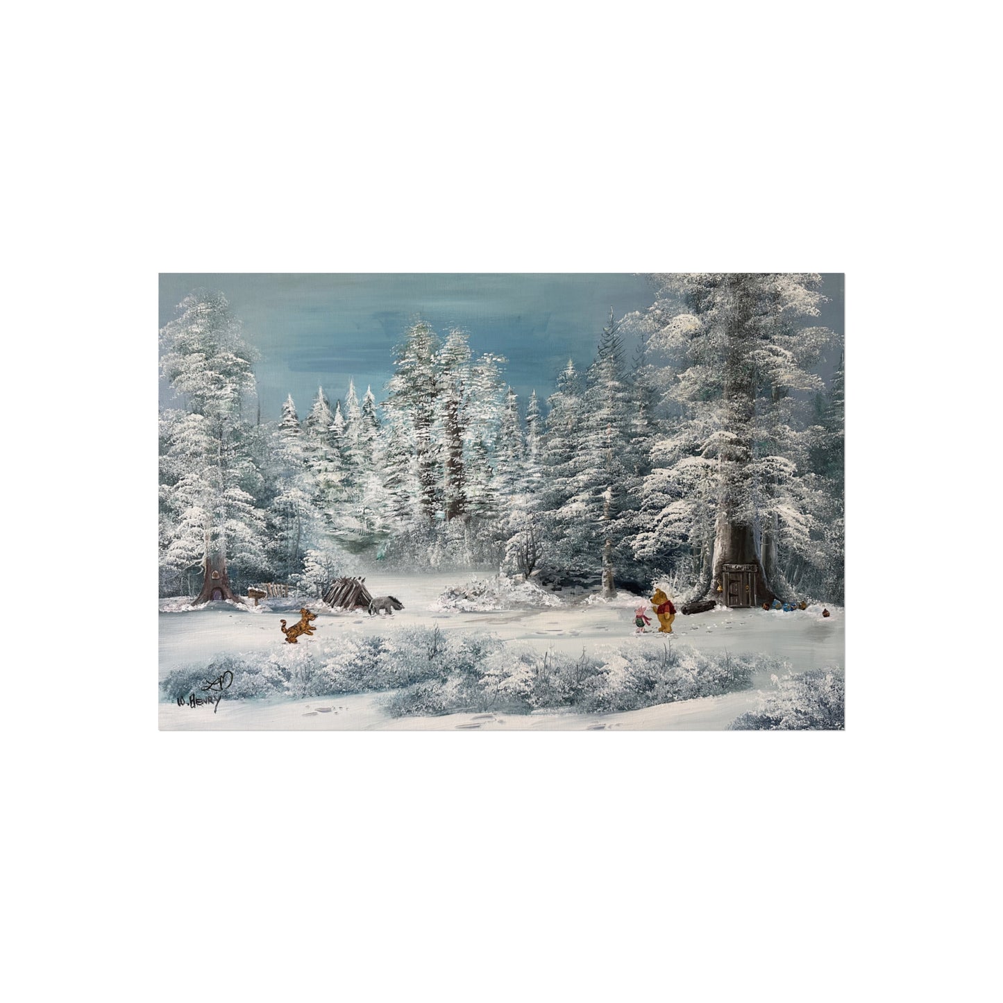 "Snowfall at Pooh Corner" Print- Fine Art Poster