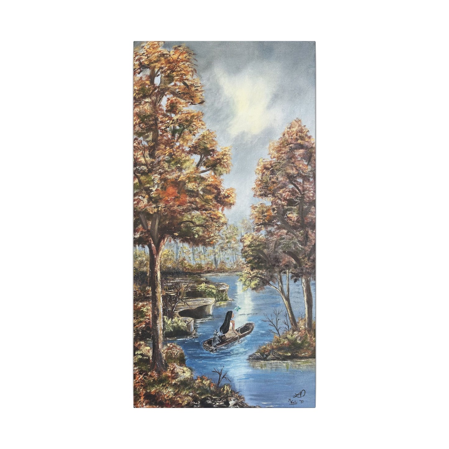 "Autumn Riverbend" - Matte Canvas, Stretched, 0.75"