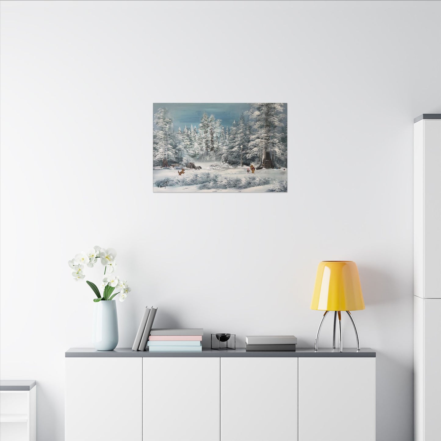 "Snowfall at Pooh Corner" - Matte Canvas, Stretched, 0.75"