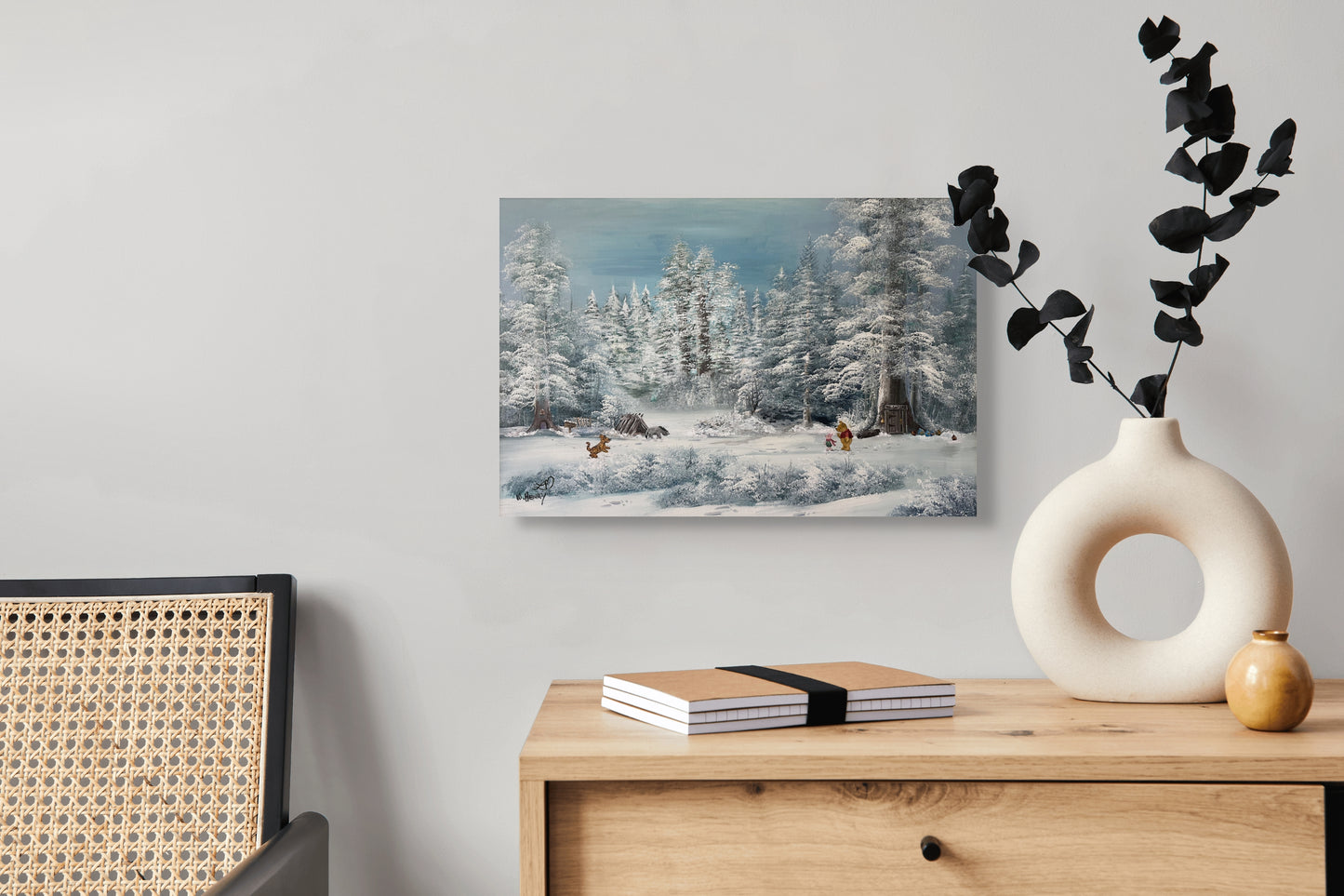 "Snowfall at Pooh Corner" Print- Fine Art Poster