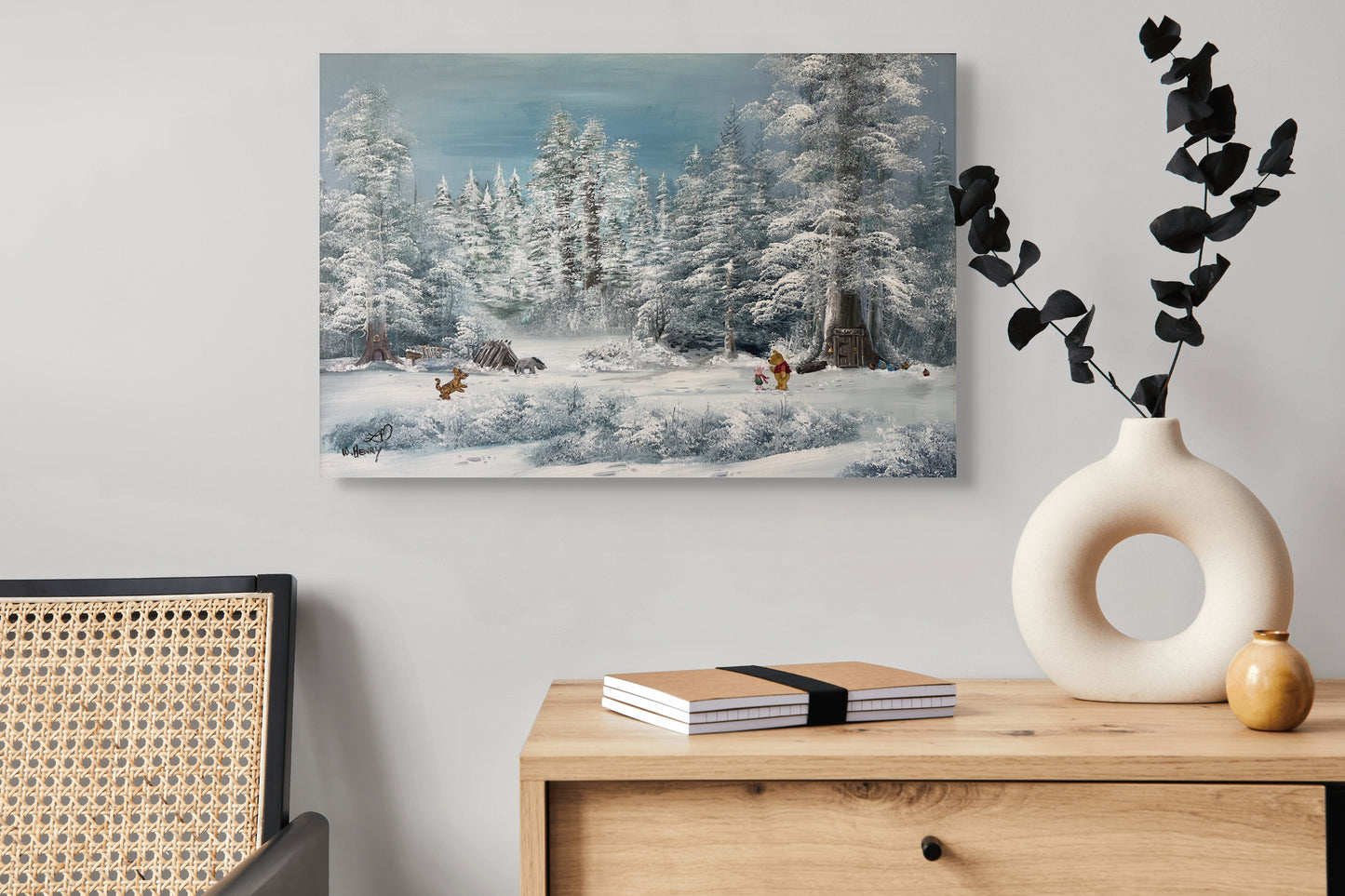 "Snowfall at Pooh Corner" Print- Fine Art Poster