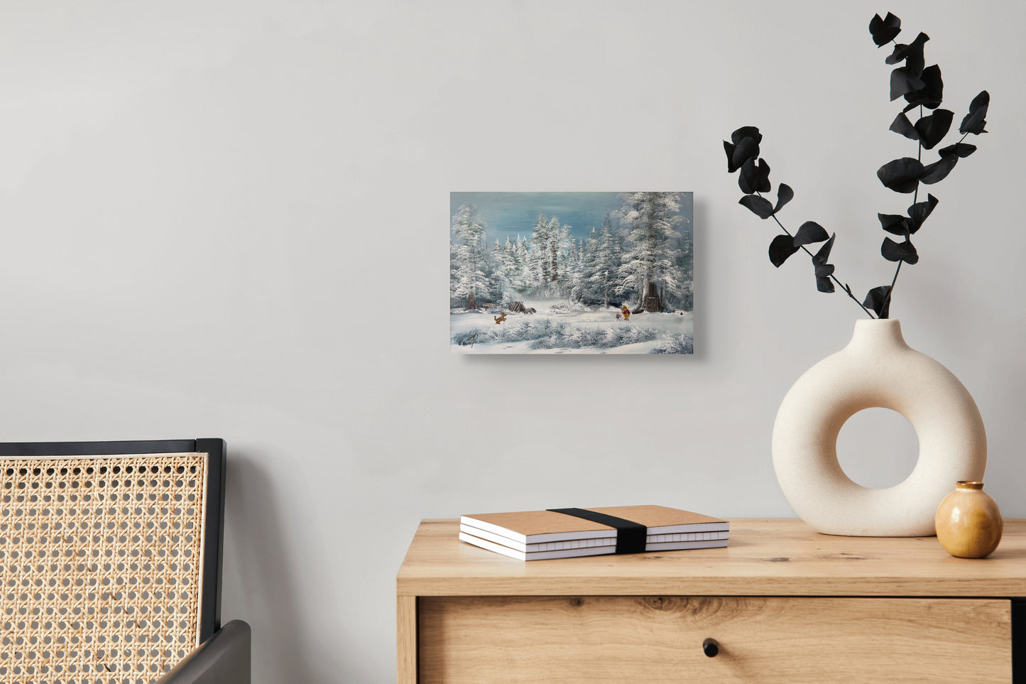 "Snowfall at Pooh Corner" Print- Fine Art Poster