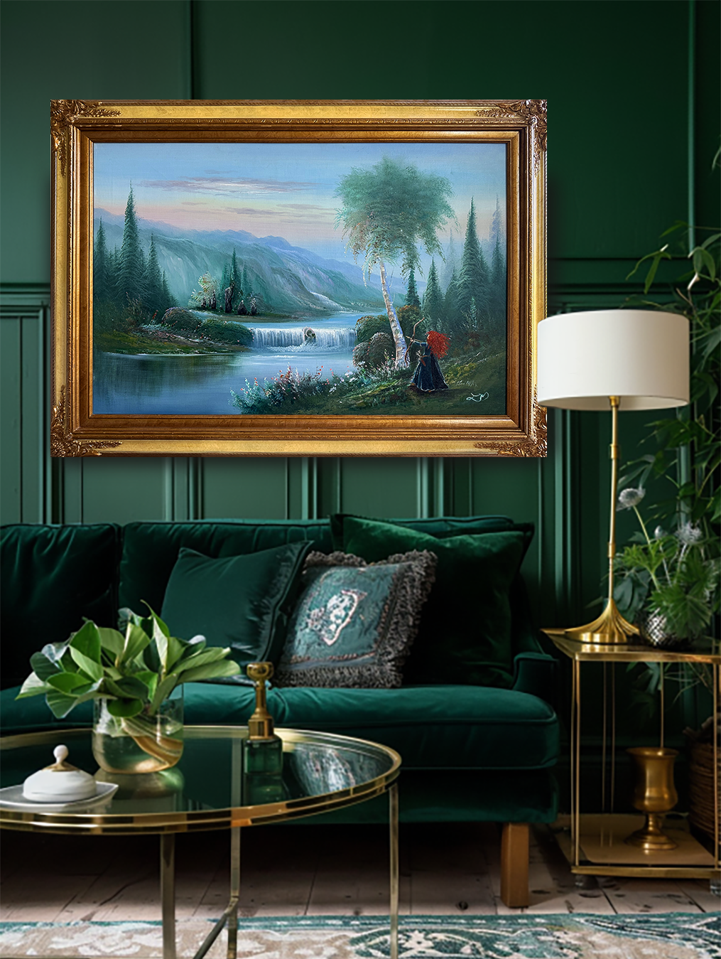 "Bow of Destiny" Original Framed Painting on Found Art (30"tall x 42"wide)