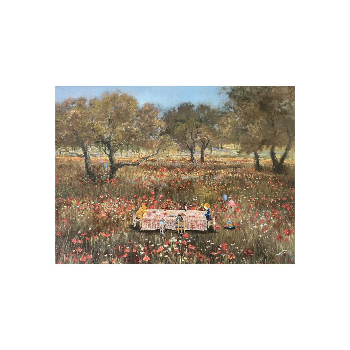 "Piglet's Tea Party" Print- Fine Art Poster