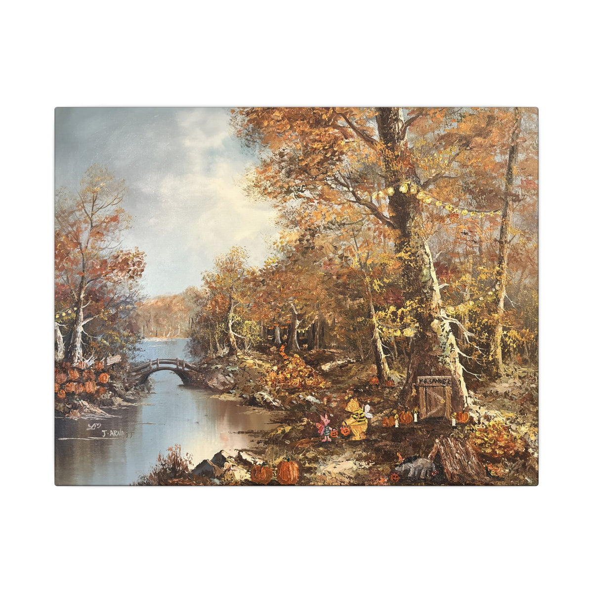 "Halloween in the Hundred Acre Woods"- Matte Canvas, Stretched, 0.75"
