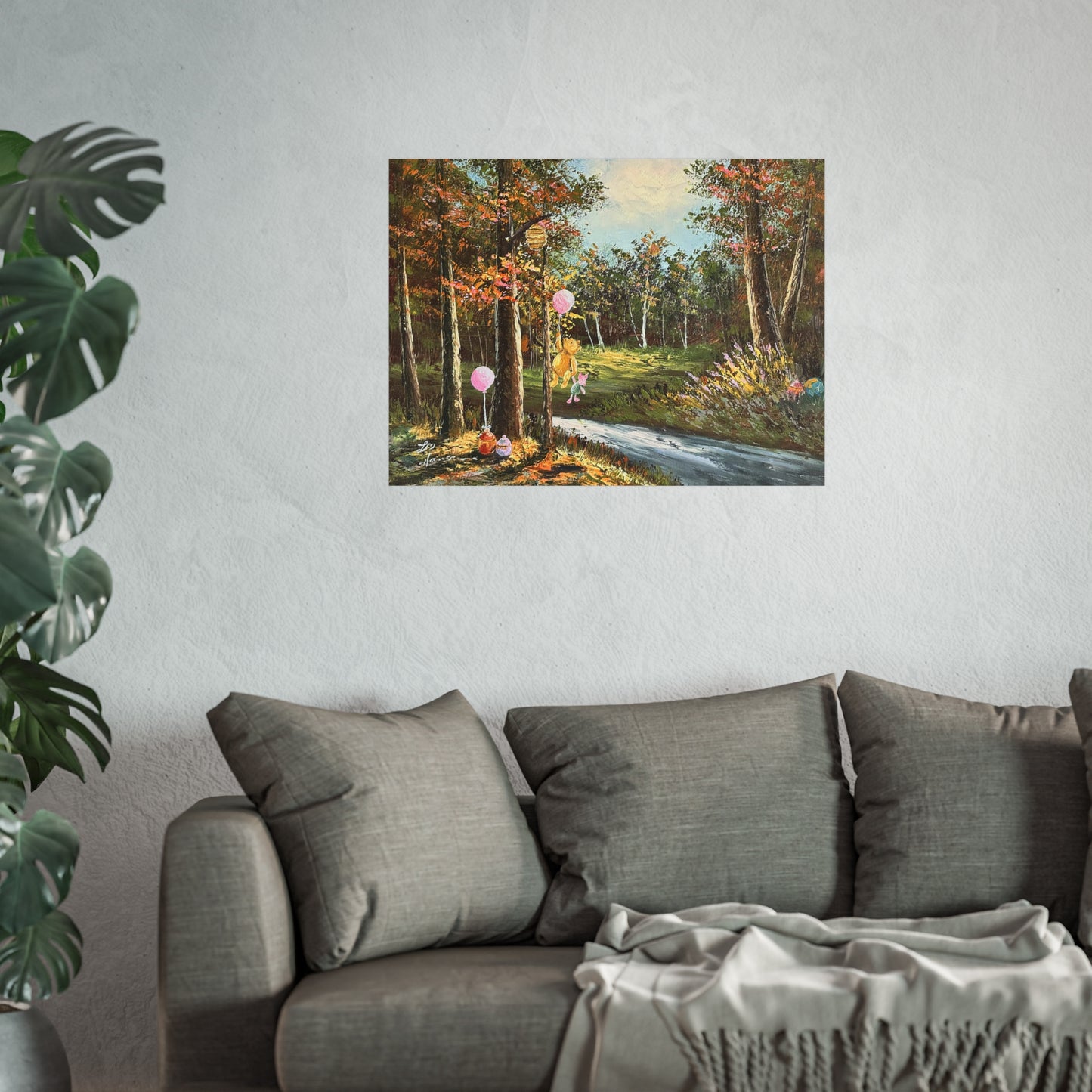 "Springtime with Pooh" - Fine Art Poster