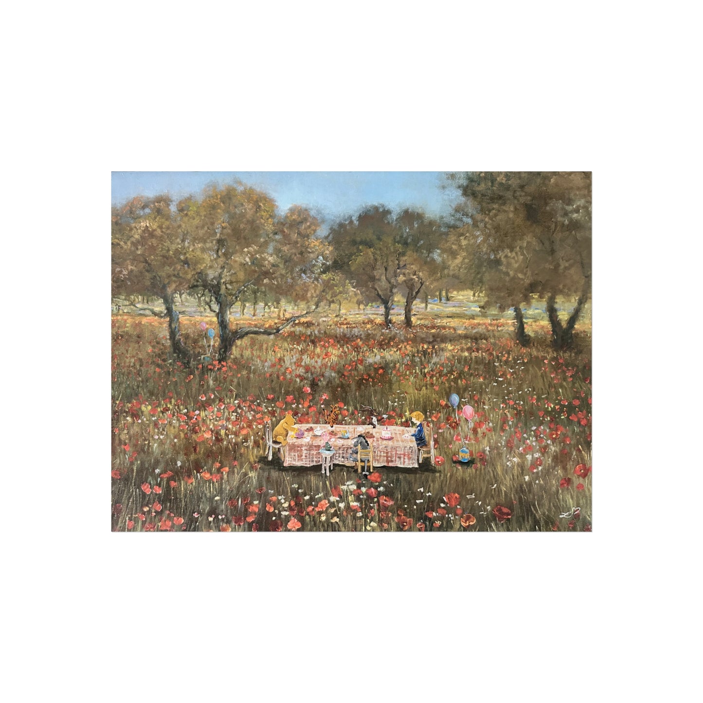 "Piglet's Tea Party" Print- Fine Art Poster
