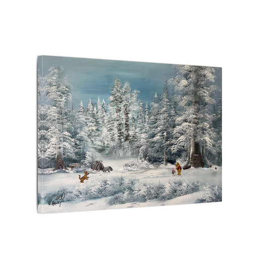 "Snowfall at Pooh Corner" - Matte Canvas, Stretched, 0.75"