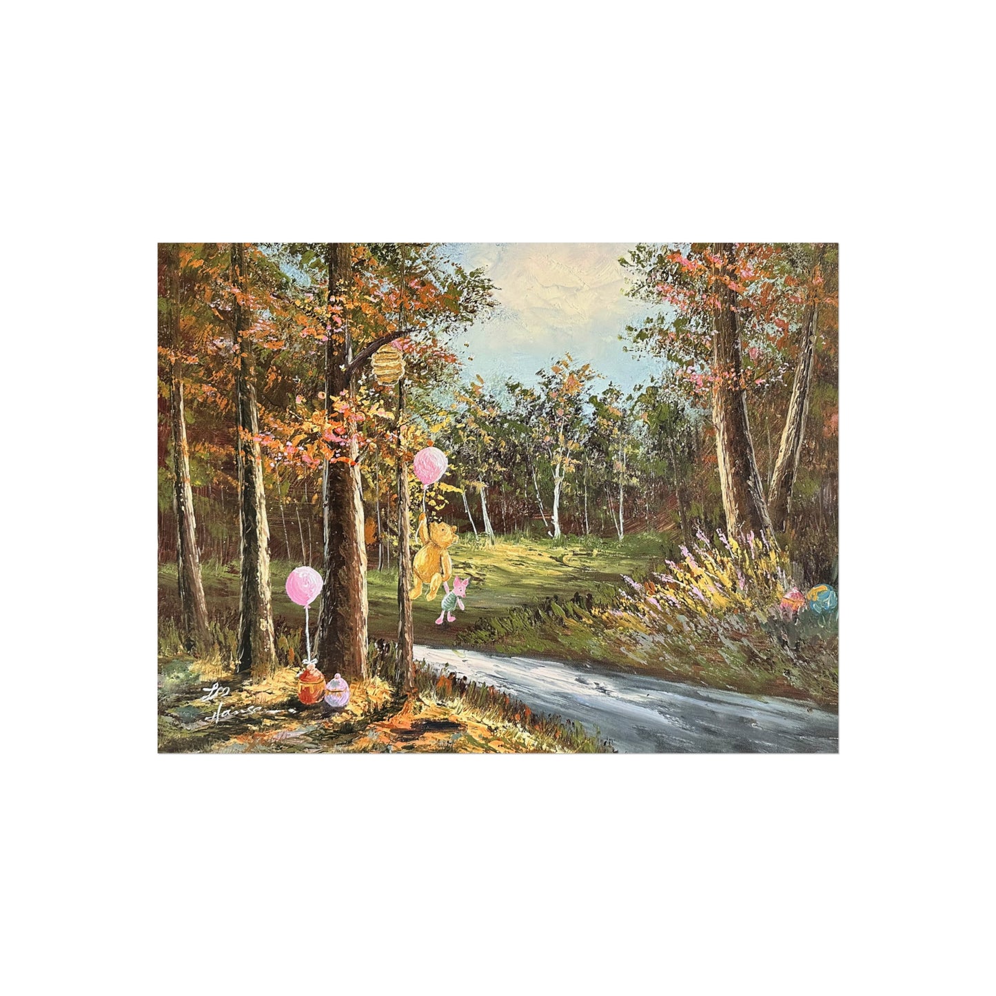 "Springtime with Pooh" - Fine Art Poster