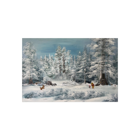 "Snowfall at Pooh Corner" Print- Fine Art Poster