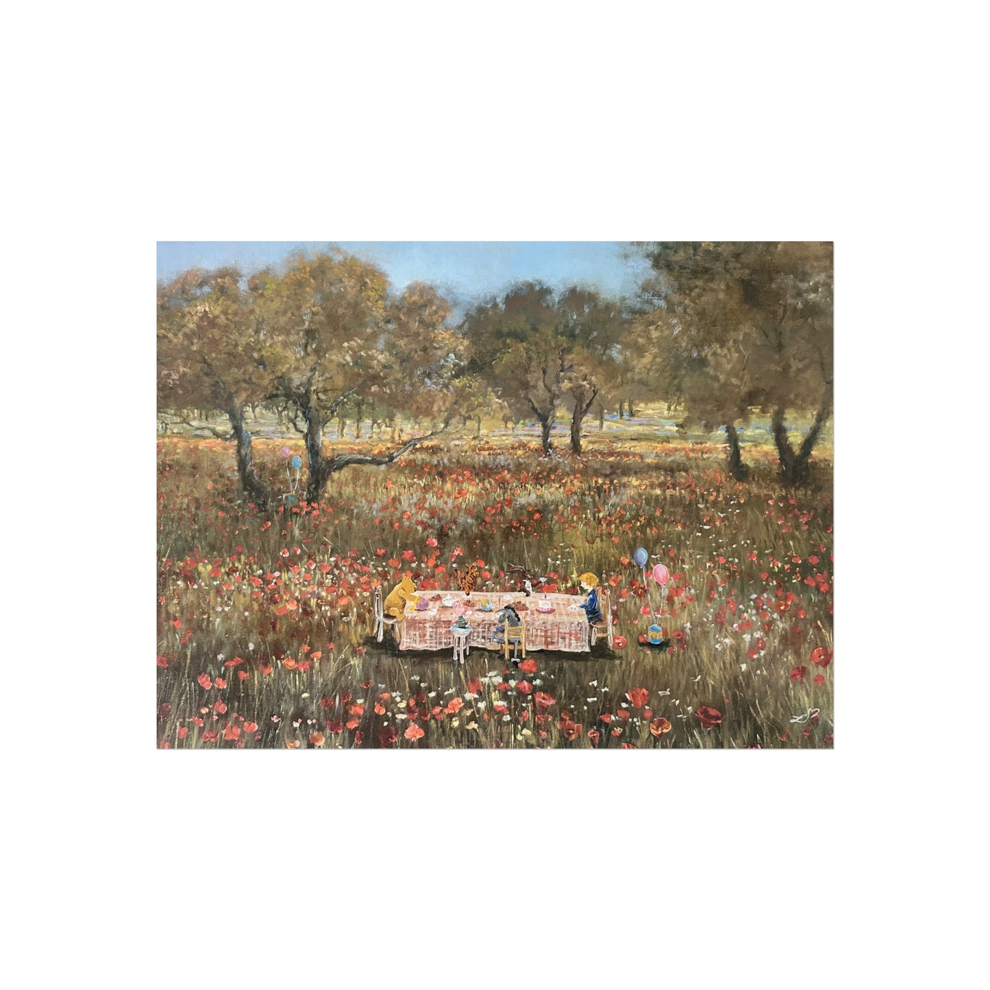 "Piglet's Tea Party" Print- Fine Art Poster