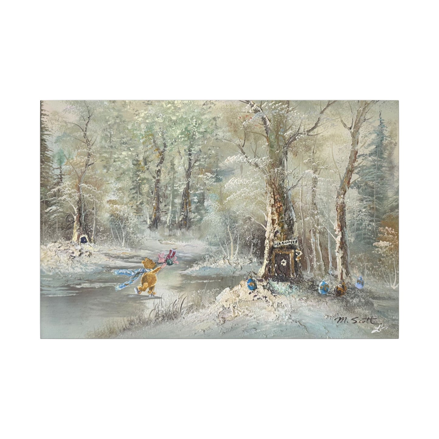 "Hundred Acre Ice Skating"  - Matte Canvas, Stretched, 0.75"