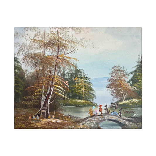 "A Walk Along Pooh Sticks Bridge" - Matte Canvas, Stretched, 0.75"