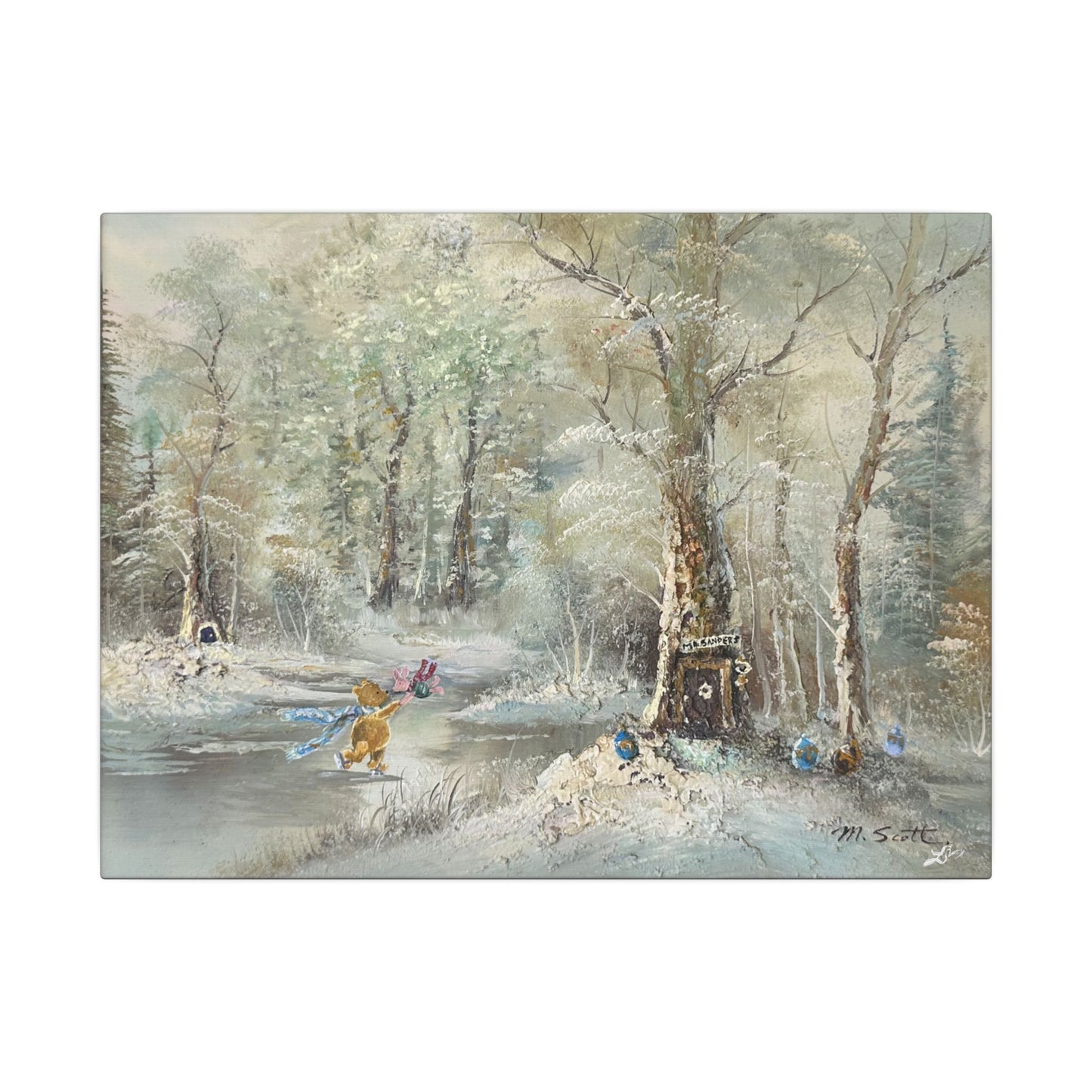 "Hundred Acre Ice Skating"  - Matte Canvas, Stretched, 0.75"