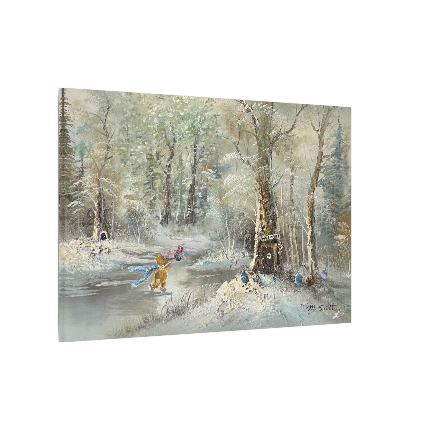 "Hundred Acre Ice Skating"  - Matte Canvas, Stretched, 0.75"