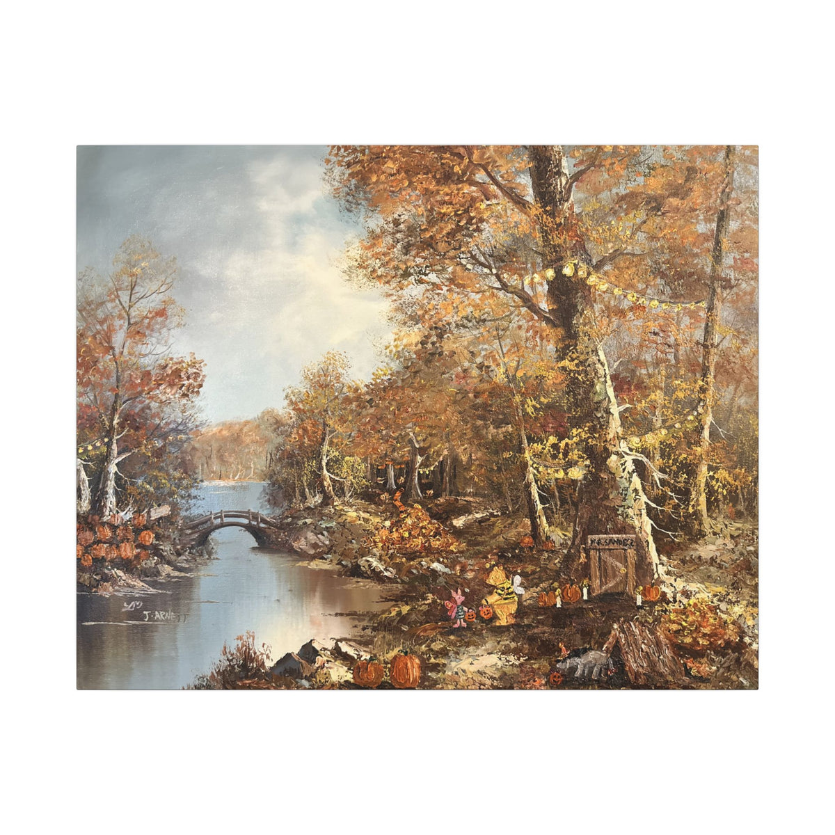 "Halloween in the Hundred Acre Woods"- Matte Canvas, Stretched, 0.75"