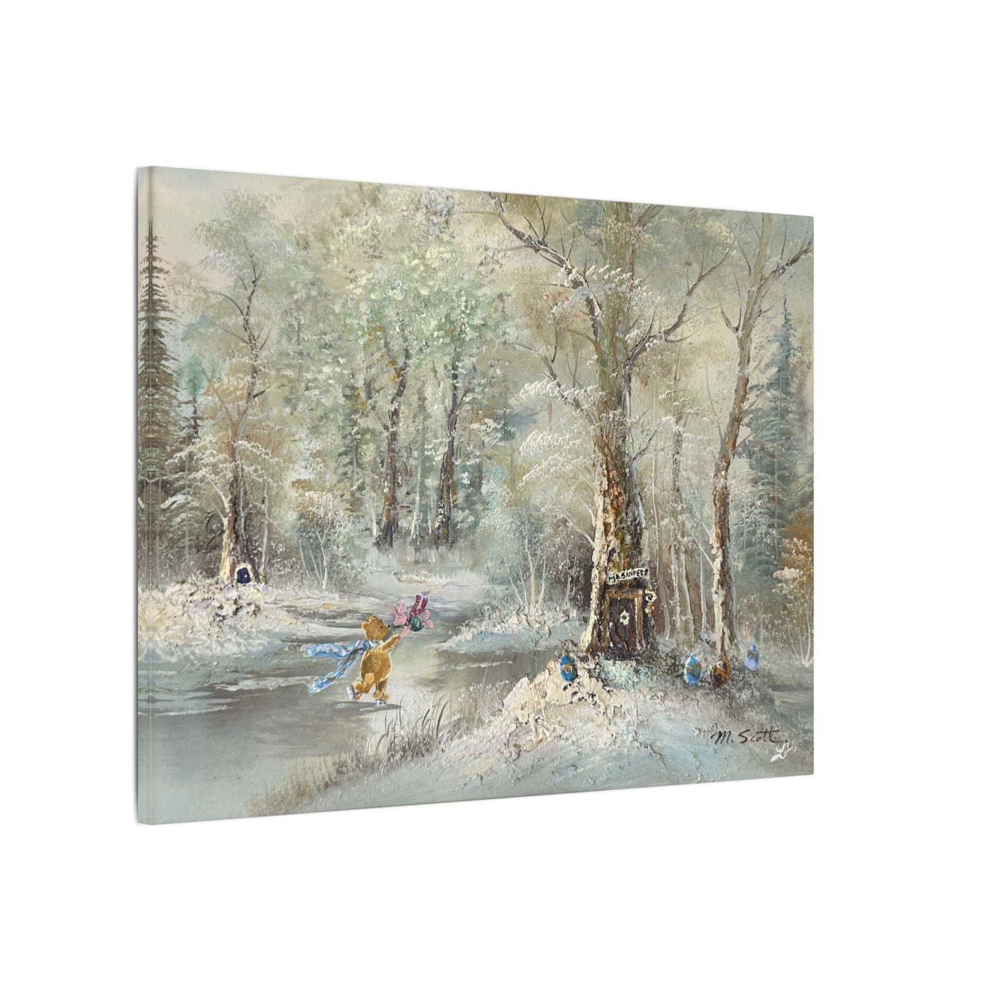 "Hundred Acre Ice Skating"  - Matte Canvas, Stretched, 0.75"