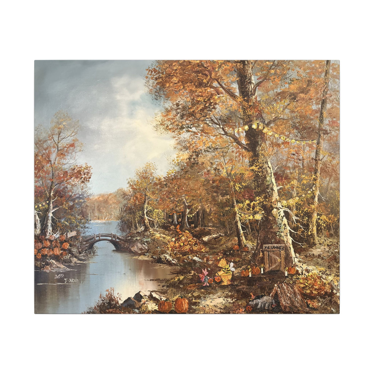 "Halloween in the Hundred Acre Woods"- Matte Canvas, Stretched, 0.75"