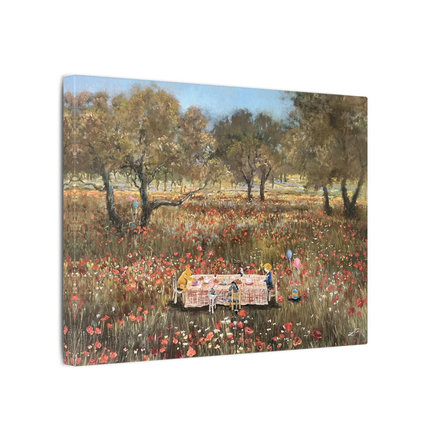 Piglet's Tea Party - Matte Canvas, Stretched, 0.75"