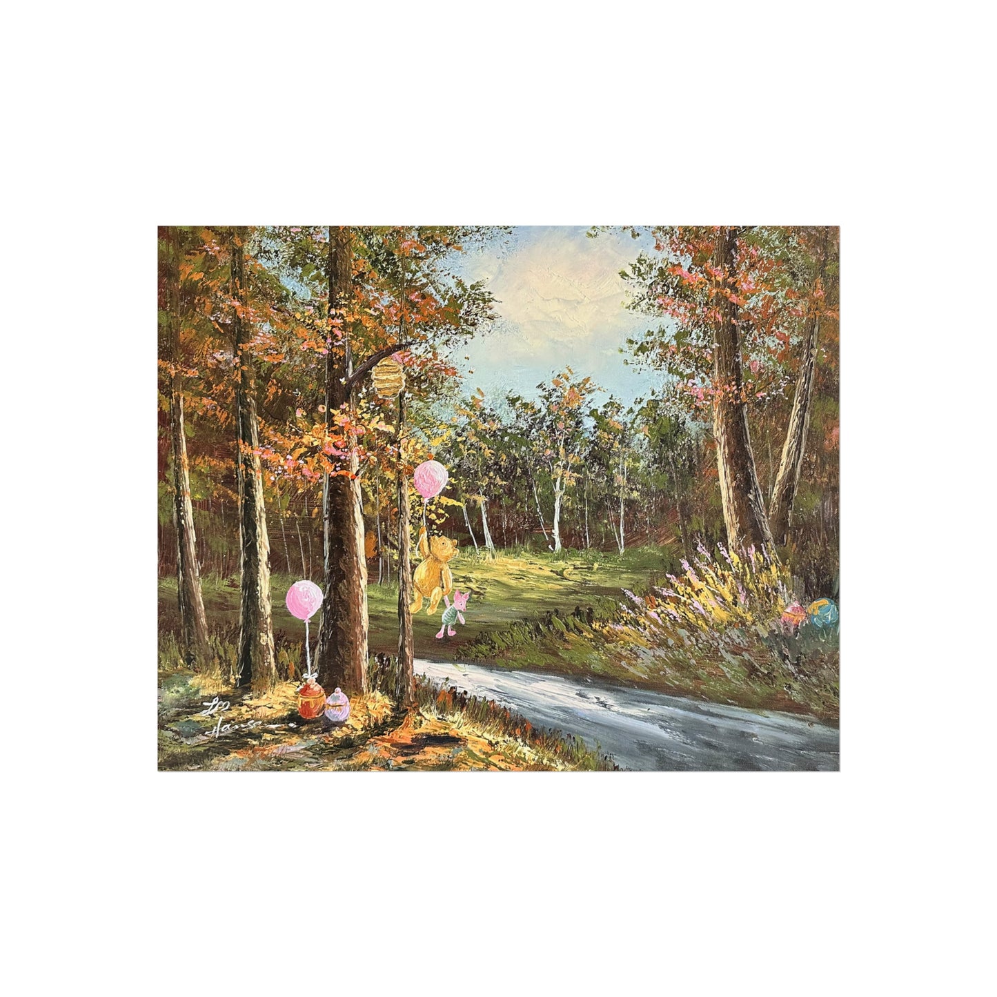 "Springtime with Pooh" - Fine Art Poster