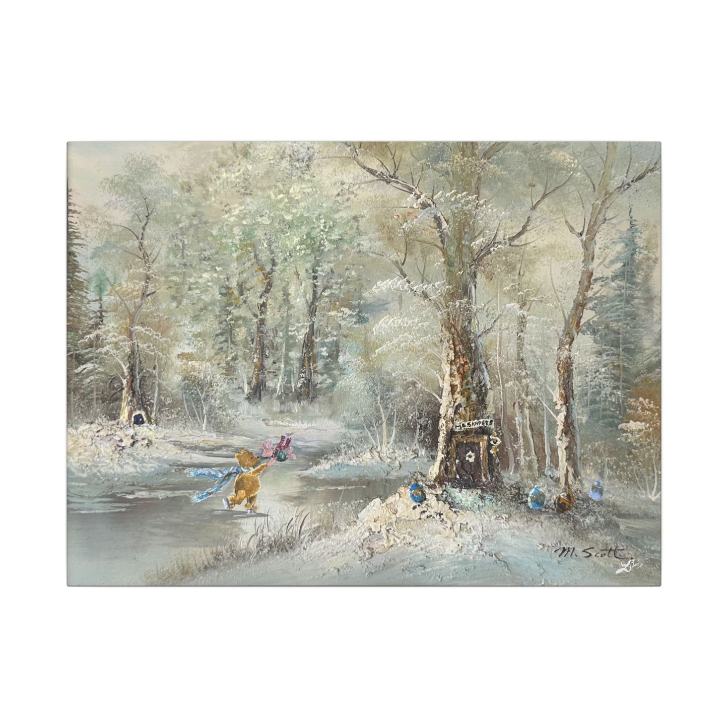"Hundred Acre Ice Skating"  - Matte Canvas, Stretched, 0.75"