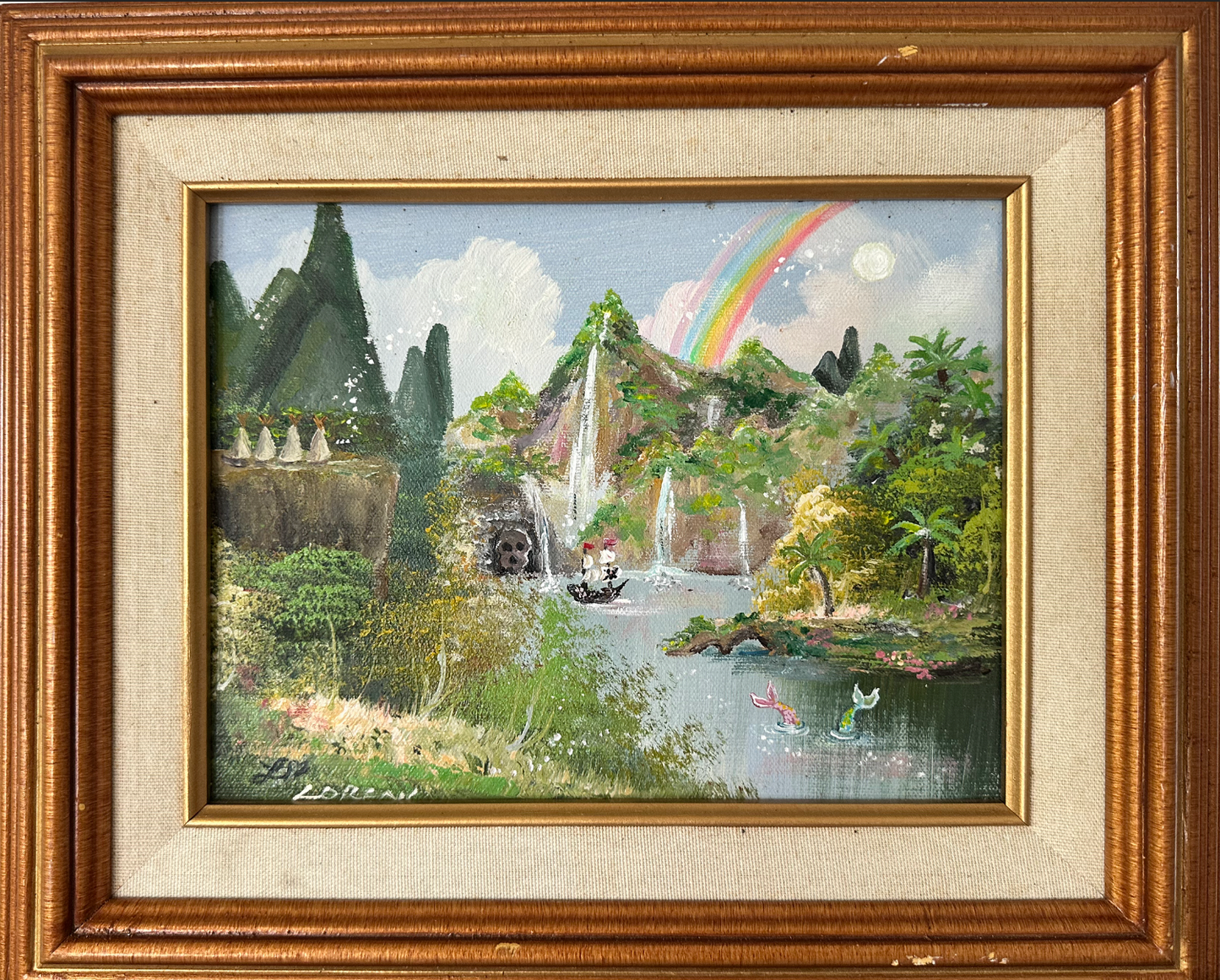 "Off to Neverland" Original Painting on Found Art- (14.5" x 12.5")