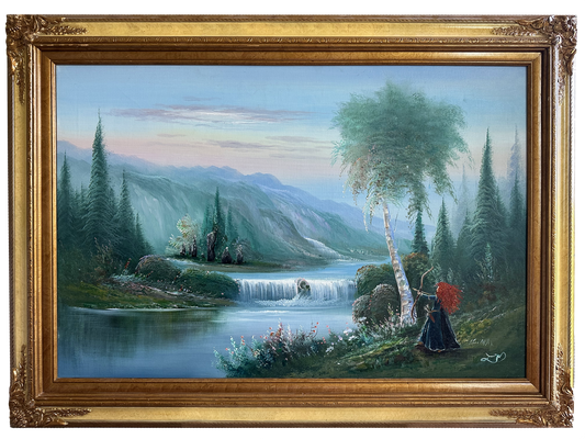 "Bow of Destiny" Original Framed Painting on Found Art (30"tall x 42"wide)